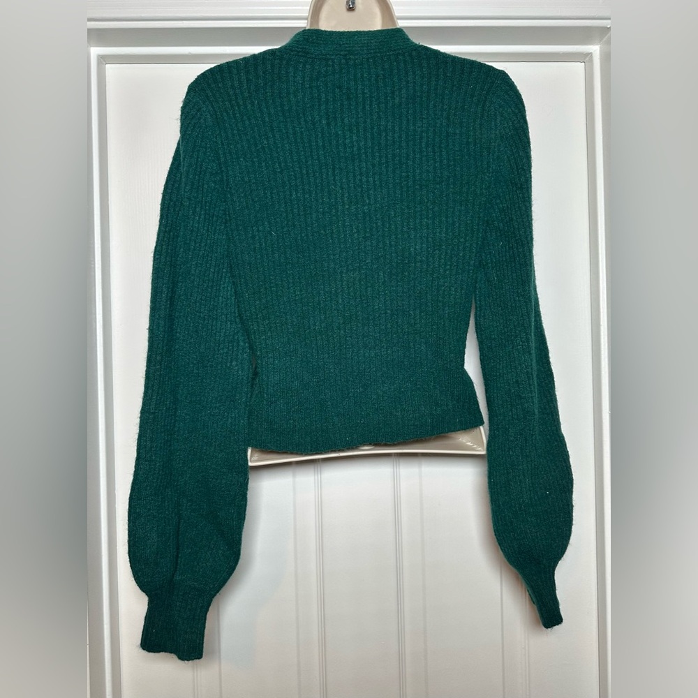 Express Dark Green Oversized Button Up Cardigan W… - image 7